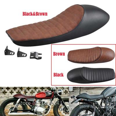 China Universal ABS+PU Leather Motorcycle Vintage Hump Style Cafe Racer Seat Saddle Fits For Honda CB400 CB550 CB750 Black Brown New for sale