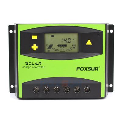 China Charger Controller Foxsur 12/24V 60A PWM Solar Charge Controller for Solar Home System for sale