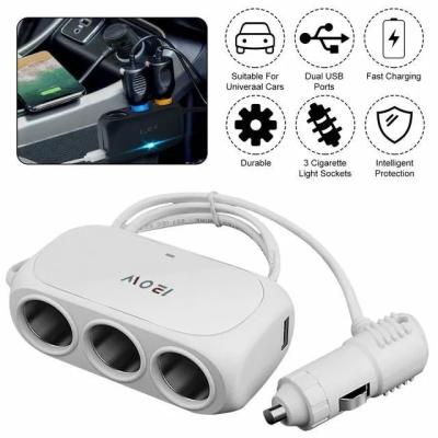 China Other Accessories Universal Car Adapter Socket Dual USB Lighter Splitter Plug In Charger 5V/3.1A Car Cigarette Lighter for sale