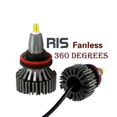 China Aluminum Alloy 9005 9006 Auto Headlight Conversion Kit 360 Degree LED Light H7 H11 LED Bulb All In One Fanless LED Fog Light Bulb LED Headlamp for sale