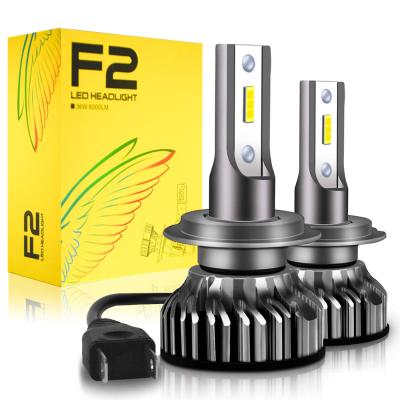 China High QualityLumen 12000lm F2 LED Headlight H1 H3 H7 H8 H9 H10 H11 9005 Aluminum Alloy 9006 LED Headlight Bulb For Auto Lighting System for sale