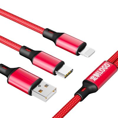 China Factory Professional Mobile Phone 2 in 1 Mobile Phone Nylon Data Cable for Mobile Phone for sale