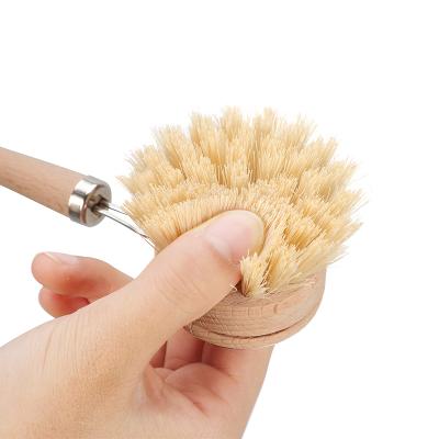 China New product long handle sustainable household boomjoy natural bamboo dish brush for sale