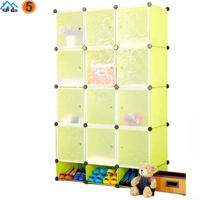 China Plastic Foldable Wardrobe (Height) Adjustable Home Furniture With Shoe Cabinets for sale