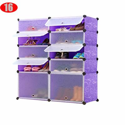 China Portable Modern Plastic Adjustable Folding Shoe Cabinet Furniture Shoe Shelving (Height) for sale