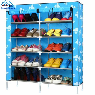 China Adjustable Organizer Cabinet Shoe Tower Storage Rack Non-Woven Fabric Shoe Shelf Storage (Waist) for sale