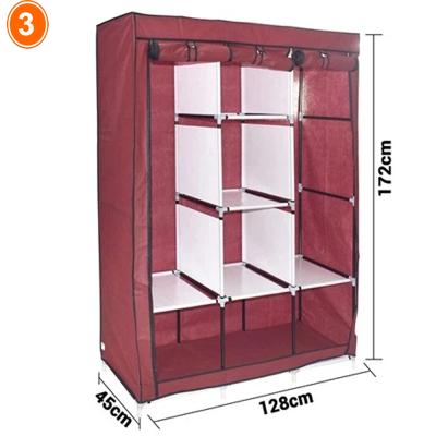 China (Size) Mini Sliding Portable Cabinet Cloth Adjustable Single Folding Ghana Wardrobe Mobile Rack for sale