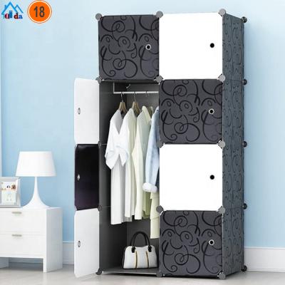 China (Size) PP Fabric Adjustable Durable Creative Scandinavian Retro Wardrobe for sale