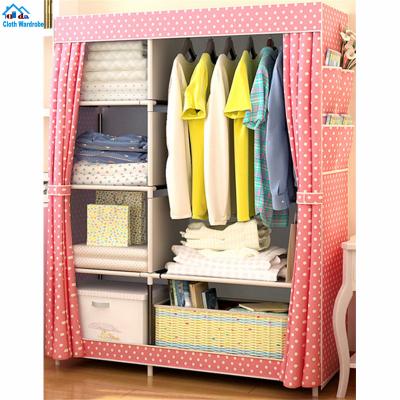 China Home Portable Easy Foldable Movable Wardrobe Closet Cloth Wardrobe Set Cheap Wardrobe for sale