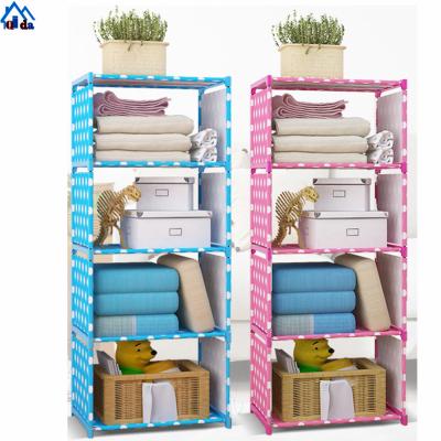 China (Height)Adjustable Cloth Folding Shelf/Portable Book Cabinet/Book Storage Case for sale