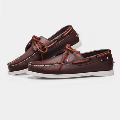 China Fashion Trend Mens Casual Leather Slip On Flat Boat Shoes Sneakers Loafers for sale