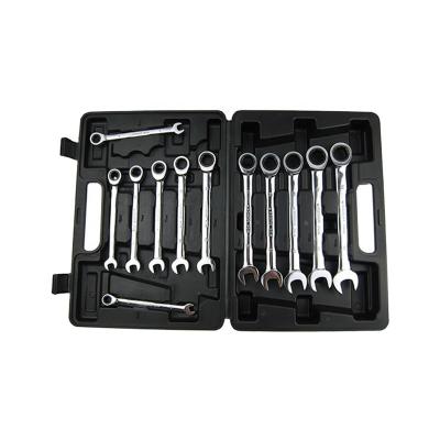 China Professional Ratchet Combination Wrench 12pcs 8 to19mm DIN Type Ratchet Wrench Factory Price Set for sale