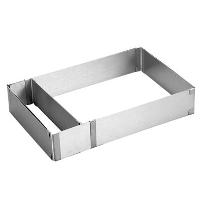 China Sustainable Party DIY Kitchen Making Cake Tools Stainless Steel Quality Best Adjustable Rectangular Mousse Ring for sale