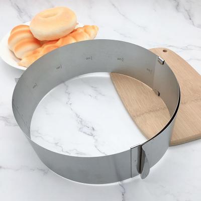 China Viable Wholesale Mold Cutter Ring Mousse Cake Mold Stainless Steel Round Adjustable Mousse Ring for sale