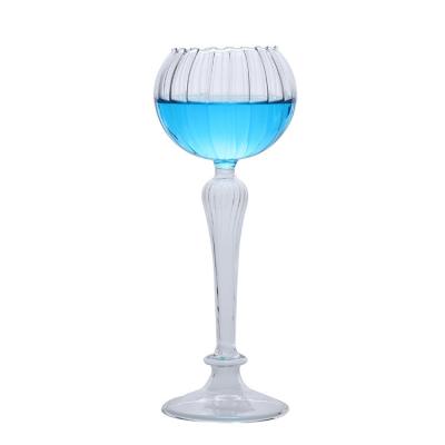 China Glass Custom Design Crystal Artistic Unique High Borosilicate Glass Goblet Wine Glass Cups for sale