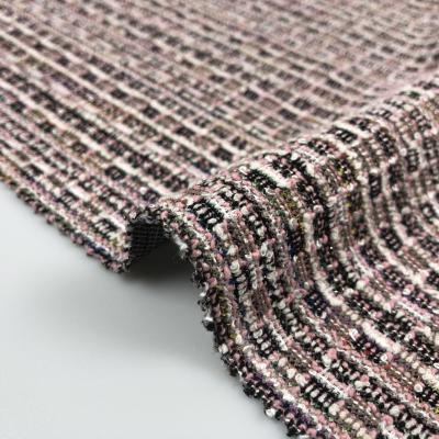 China Anti Pill Fashion Yarn Dyed Fabric Knitted Polyester 270gsm Cotton Jacquard Fabric For Coat for sale