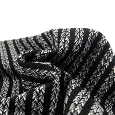 China Anti Pill Fashion Yarn Dyed Fabric Knitted Jacquard Polyester Rayon Coupling Fabric For Women Dress for sale