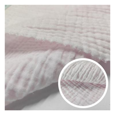 China Moisture-wicking fashion textured plain woven cotton crepe fabric for baby wrap for sale