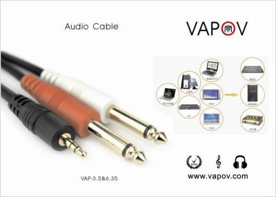 中国 3.5mm Aux TO Dual 6.35MMcable For Androd / Apple / Samsung/Nakia /HTC Mobile phone Music 販売のため