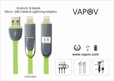 China 2  in 1 Micro USB  / Lightning Adaptor data and charging multifunction usb cable for Android and Apple for sale