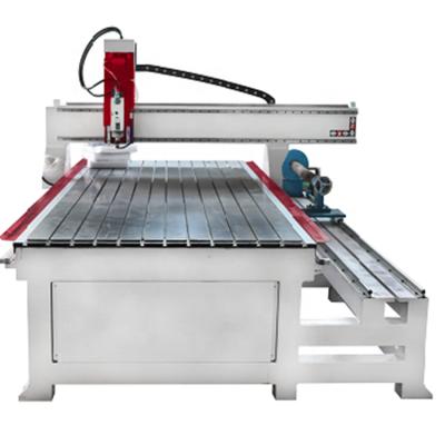 China Building Material Shops High Precision 4 Axis CNC Router Rotary Cutter Tools Cabinet Door Wood Carving Maker for sale