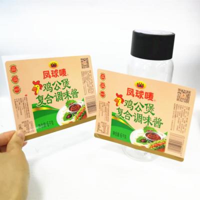 China Self Adhesive Condiments Bottles Self Adhesive Packaging Labels Custom Sticky Paper Label Stickers From Guangzhou Label Factory for sale