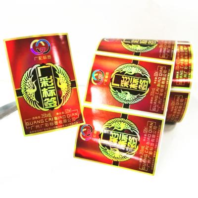 China Waterproof Self Adhesive Embossing Wine Bottle Label Packaging Sticker for sale