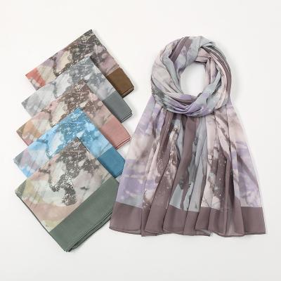 China New Beautiful Factory Scarf Luxury Arab Breathable Ladies Scarf Breathable Soft Muslim Chiffon Stoles Print Hijab for sale