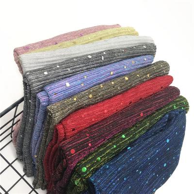 China New Style Soft Polyester Embossed Sequins Crease Ladies Hijab Scarf for sale