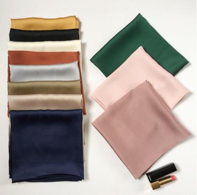 China Solid Wraps Autumn Winter Luxury Square Scarf Women's Fashion Scarf 70*70cm Comfortable Satin Silk Square Scarves for sale