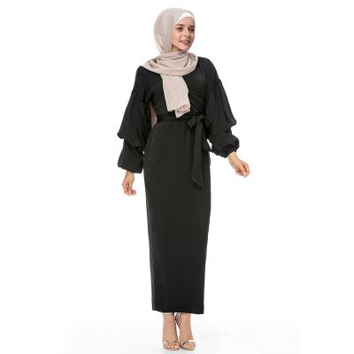 China Modest Muslimah Styling Fashion Islamic Clothing Turkey Dubai Abaya Long Dress Muslim Fashion Plus Size Bubble Sheath Islamic Long Dress for sale