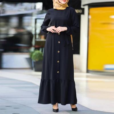 China 2021 New Autumn Literary And Artistic Temperament Breathable Round Neck Pullover Women's Large Swing Dress Muslim for sale