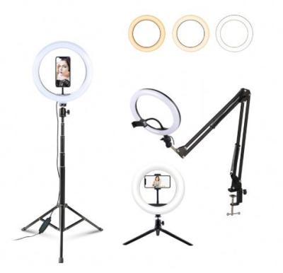 China Selfie Ring Light Photography Light Led Lamp Rim With Large Movable Stand Tripod Stand For Youtube Ring Light 26cm for sale