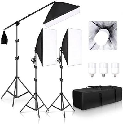 China Professional Photo Studio Softbox Photo Lights Kit Accessories Equipment Continuous Lighting with 3Pcs Soft Box, LED Blub, Tripod Stand for sale