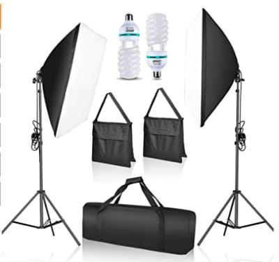 China Photography Studio Lighting Softbox Kit with 60cm Octagon Softbox Light Holder Bulbs Backdrop Carry Bag PK-125J for sale