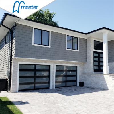 China Automatic Panoramic Aluminum Sectional Garage Door for sale