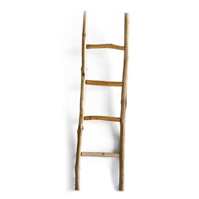 China Simple Modern Insulation Ladders Solid Wood Ladder Rack Home Furniture Wood Ladder Shelf for sale