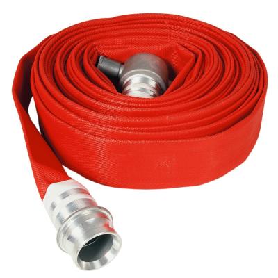 China Industry Agriculture Single Jacket Red PVC Lined Fire Fighting Hose Canvas Fire Hose for sale