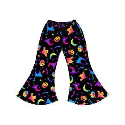 China Factory Direct Sale Breathable Fashion Kids Printed Pants Wide Leg Bell Based Pants For Girls for sale