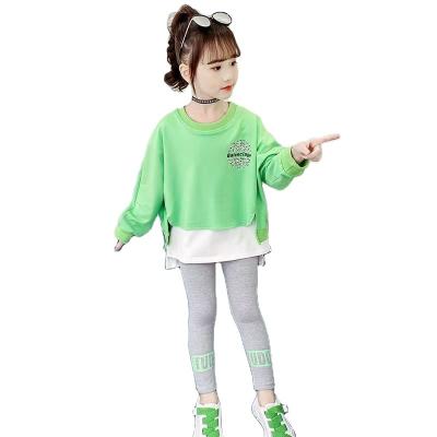 China Breathable New Style Long Sleeve Color Quilting Two Piece Fake Hoodie Baby Kids Sweater for sale