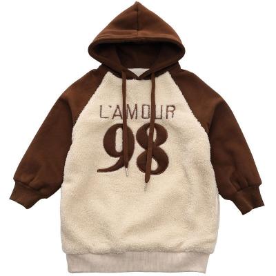 China 2021 Autumn And Winter Girls Breathable Cute Wool Embroidered Hoodie for sale