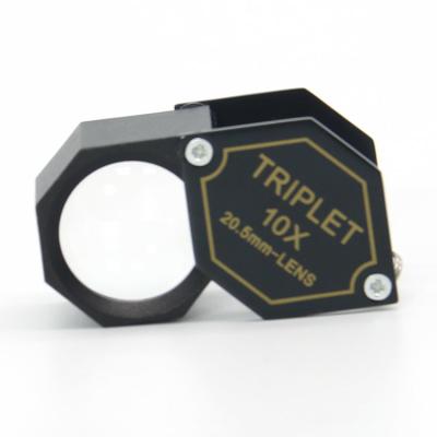 Китай Loupe ювелирных изделий 10X тройни 20.5mm шестиугольника с черным кожухом продается