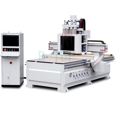 China TS-4-Y 4 Spindle NC Studio Control System 1325 cnc engraving machine with pressure roller for sale