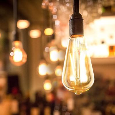 China Home AC Fixtures / Shopping Malls / Hotel / Restaurants China Manufacturer AC 4-15W Clear / Frosted Opal Glass ST Series Dimmable Vintage ST64 LED Filament Light Bulb for sale