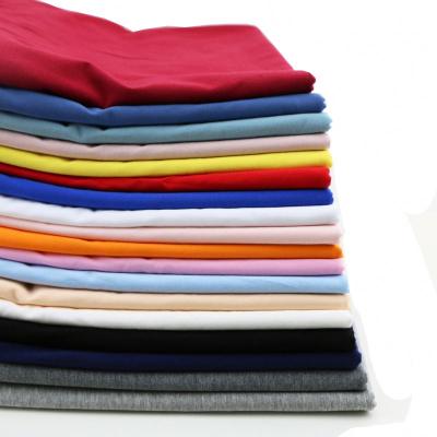 China Plain Spandex Jersey Tear-Resistant Knitted Cotton Fabric For Summer Garment T-Shirt for sale