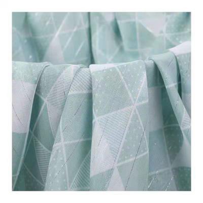 China Custom Geometric Printed Digital Printed Filament Silver Sheer Chiffon Polyester Fabric Shrink-Resistant For Dress for sale