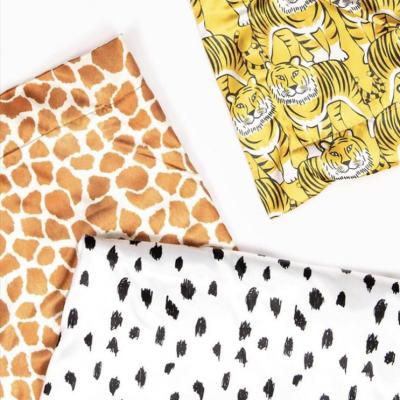 China Customized Animal Pattern Hot Sale Plain Weave Tear-resistant Digital Printing Polyester Satin Fabric for sale