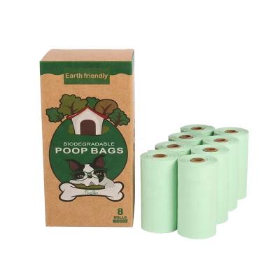 China Sustainable Pure Green 100% Biodegradable Plastic Free Poop Bags Eco Friendly Compostable Pet Waste Poop Bags for sale