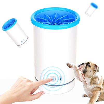 China Viable USB Charging Colorful LED Light Dog Paw Cleaner Pet Cat Foot Automatic Seal Cup for sale