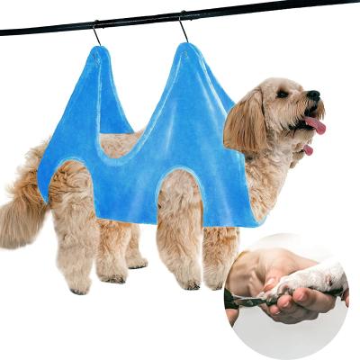 China Wholesale Sustainable Super Absorbent Dog Cat Drying Restraint Towel Pet Grooming Hammock for sale